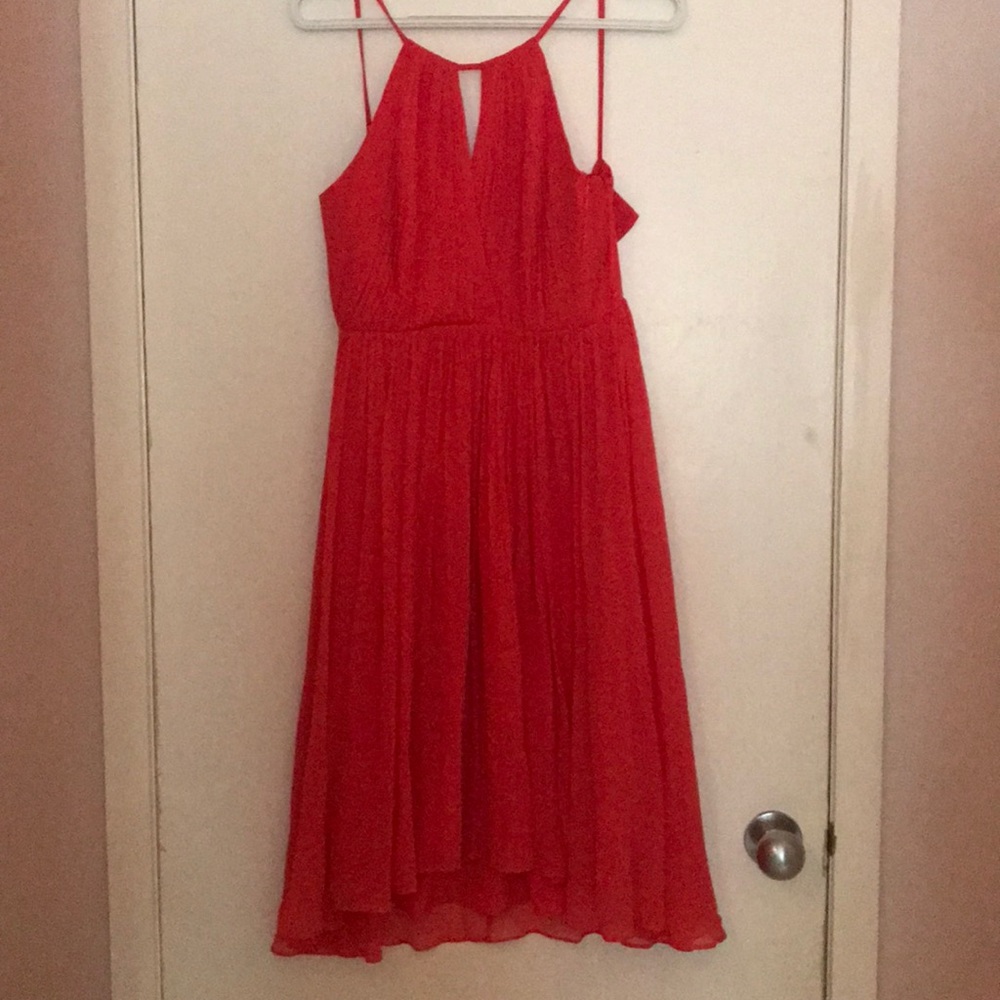 Red/pink midi dress